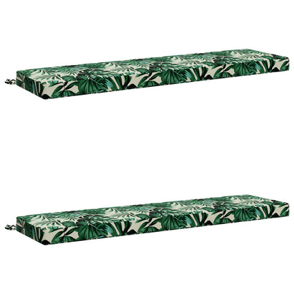 2-Piece Bench Cushions SOEST 2 pcs 100% Polyester Leaf Pattern