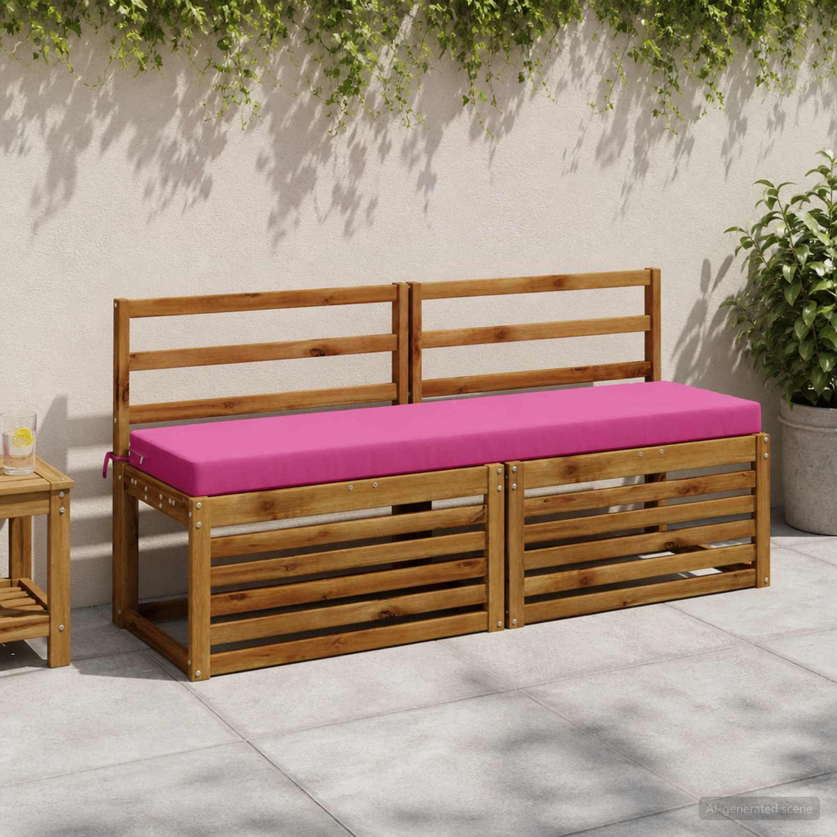 2-Piece Bench Cushions SOEST 2 pcs 100% Polyester Pink