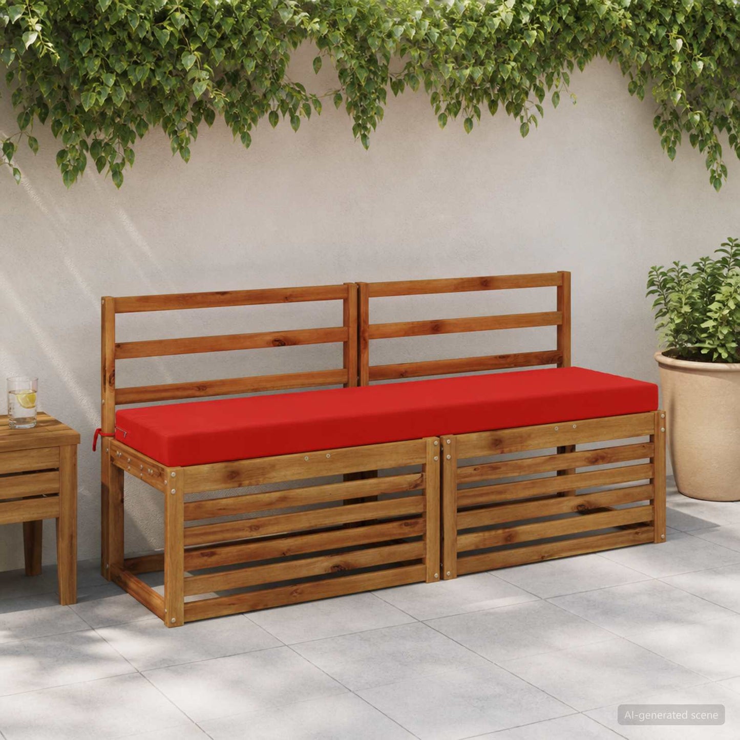 2-Piece Bench Cushions SOEST 2 pcs 100% Polyester Red