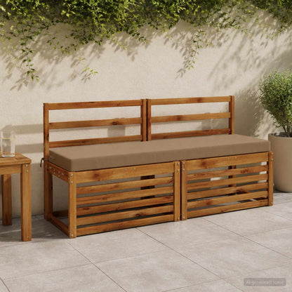 2-Piece Bench Cushions SOEST 2 pcs 100% Polyester Taupe