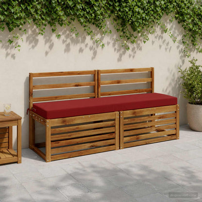 2-Piece Bench Cushions SOEST 2 pcs 100% Polyester Wine Red