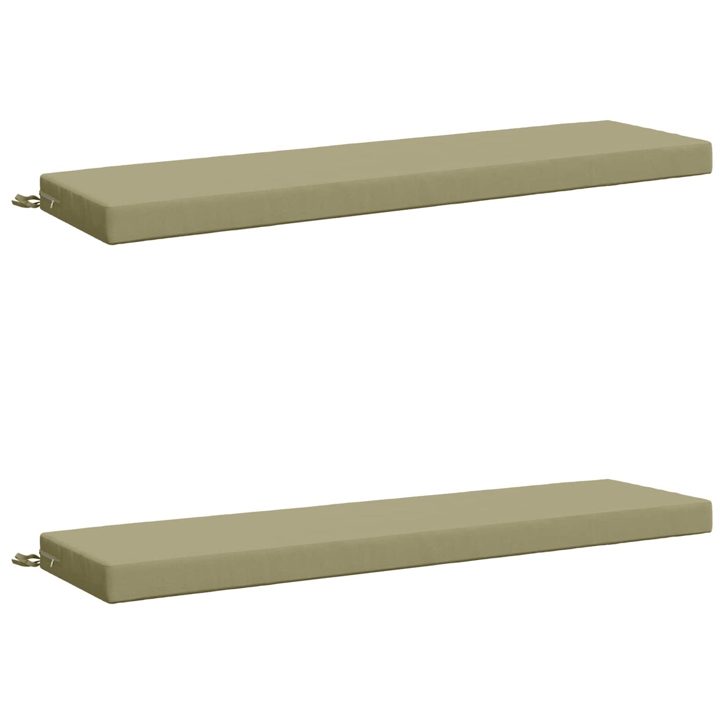 2-Piece Bench Cushions SOEST 2 pcs 100% Polyester Light Green