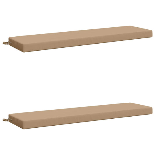 2-Piece Bench Cushions SOEST 2 pcs 100% Polyester Sand