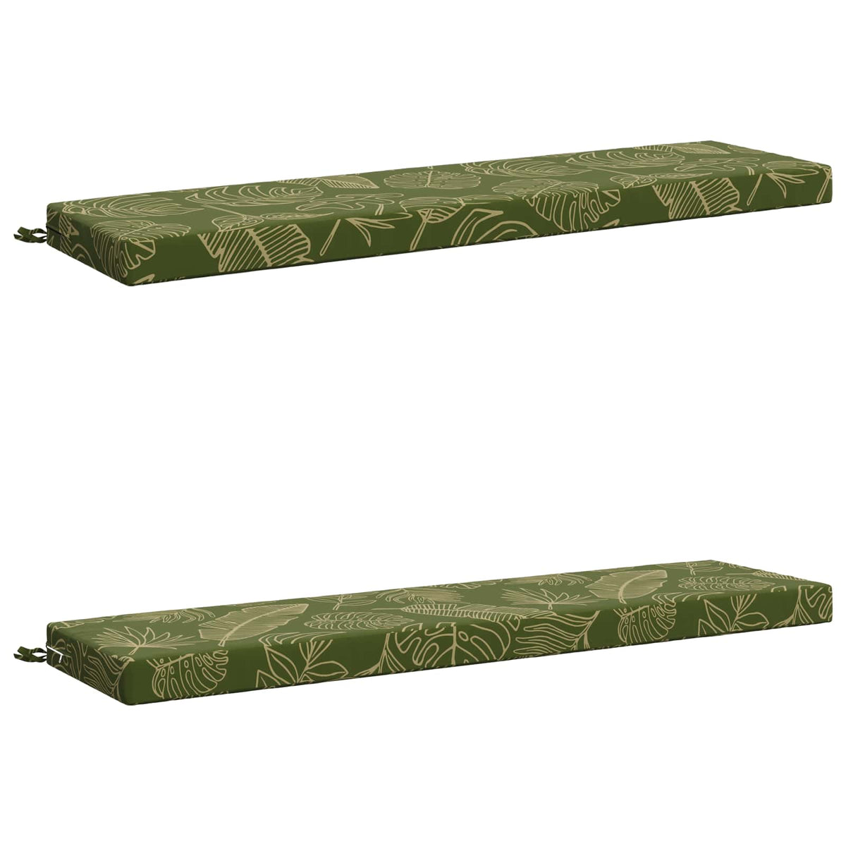 2-Piece Bench Cushions SOEST 2 pcs 100% Polyester Leaf Design