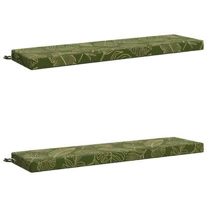 2-Piece Bench Cushions SOEST 2 pcs 100% Polyester Leaf Design