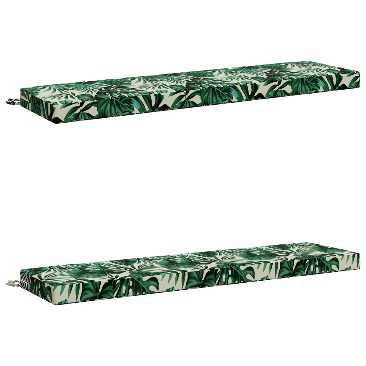 2-Piece Bench Cushions SOEST 2 pcs 100% Polyester Leaf Pattern