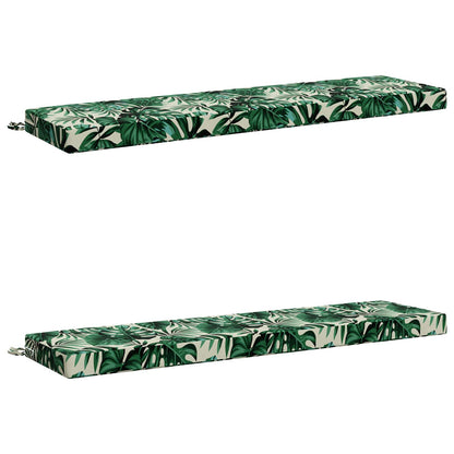 2-Piece Bench Cushions SOEST 2 pcs 100% Polyester Leaf Pattern