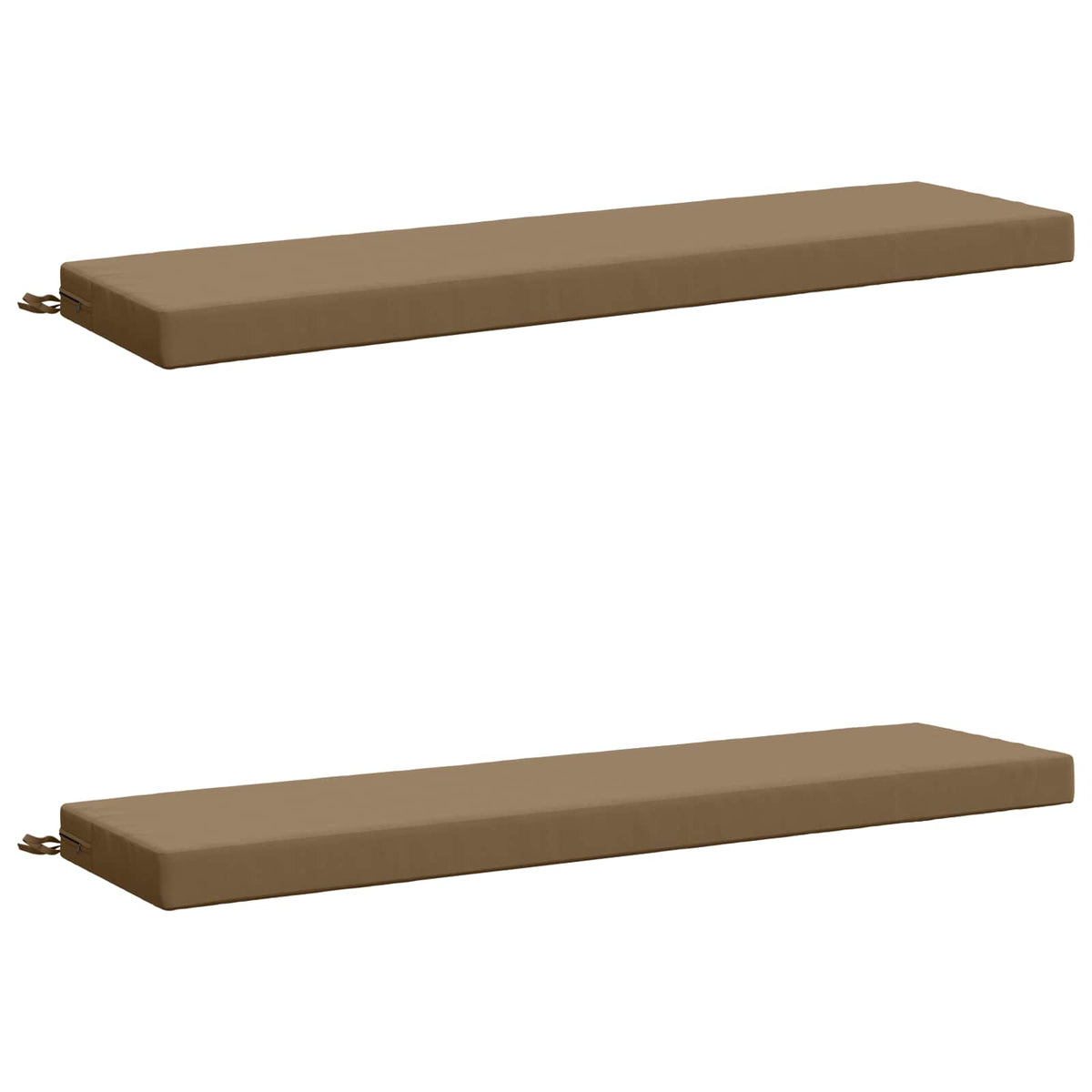 2-Piece Bench Cushions SOEST 2 pcs 100% Polyester Taupe