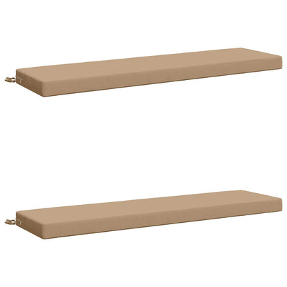 2-Piece Bench Cushions SOEST 2 pcs 100% Polyester Sand
