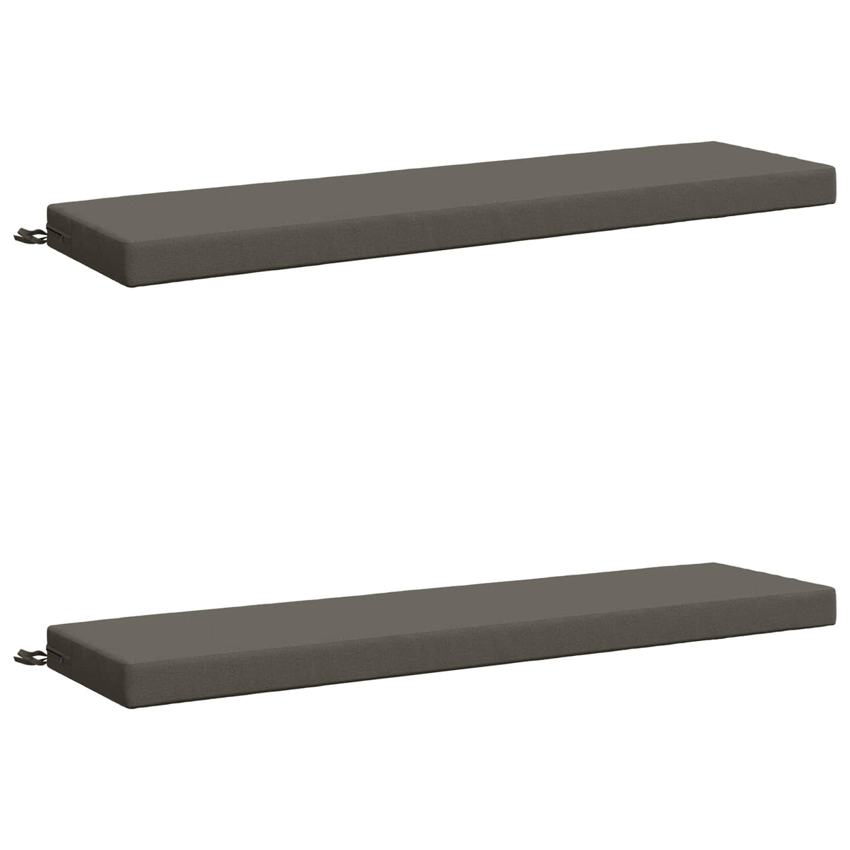 2-Piece Bench Cushions SOEST 2 pcs 100% Polyester Grey