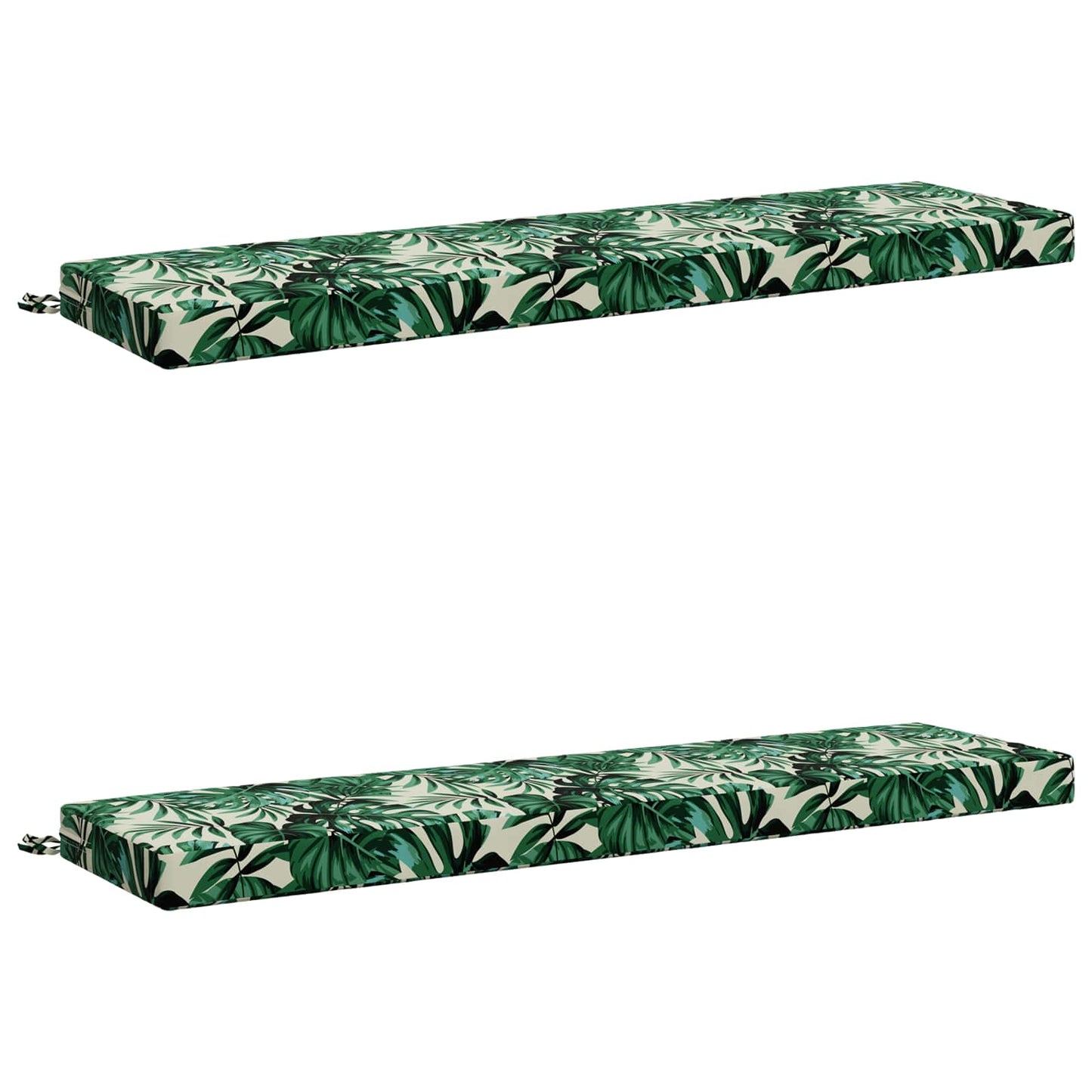 2-Piece Bench Cushions SOEST 2 pcs 100% Polyester Leaf Pattern
