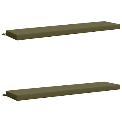 2-Piece Bench Cushions SOEST 2 pcs 100% Polyester Olive Green