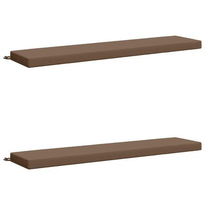 2-Piece Bench Cushions SOEST 2 pcs 100% Polyester Taupe