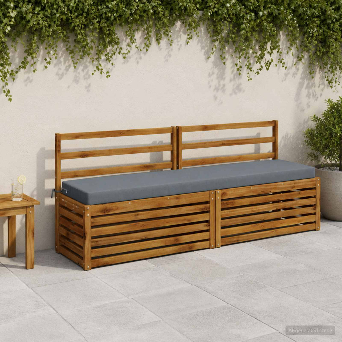 2-Piece Bench Cushions SOEST 2 pcs 100% Polyester Blue