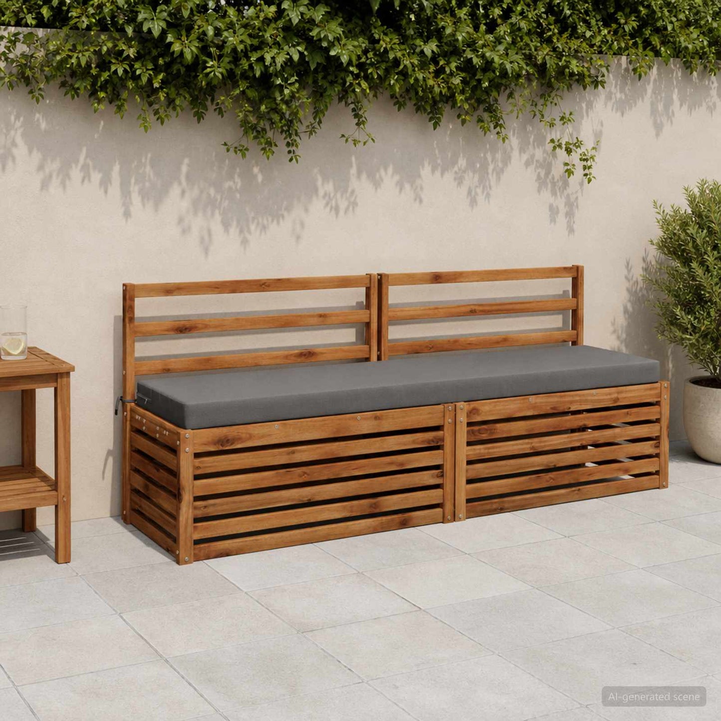 2-Piece Bench Cushions SOEST 2 pcs 100% Polyester Grey