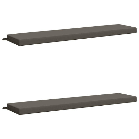2-Piece Bench Cushions SOEST 2 pcs 100% Polyester Grey