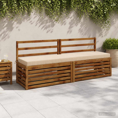 2-Piece Bench Cushions SOEST 2 pcs 100% Polyester Cream