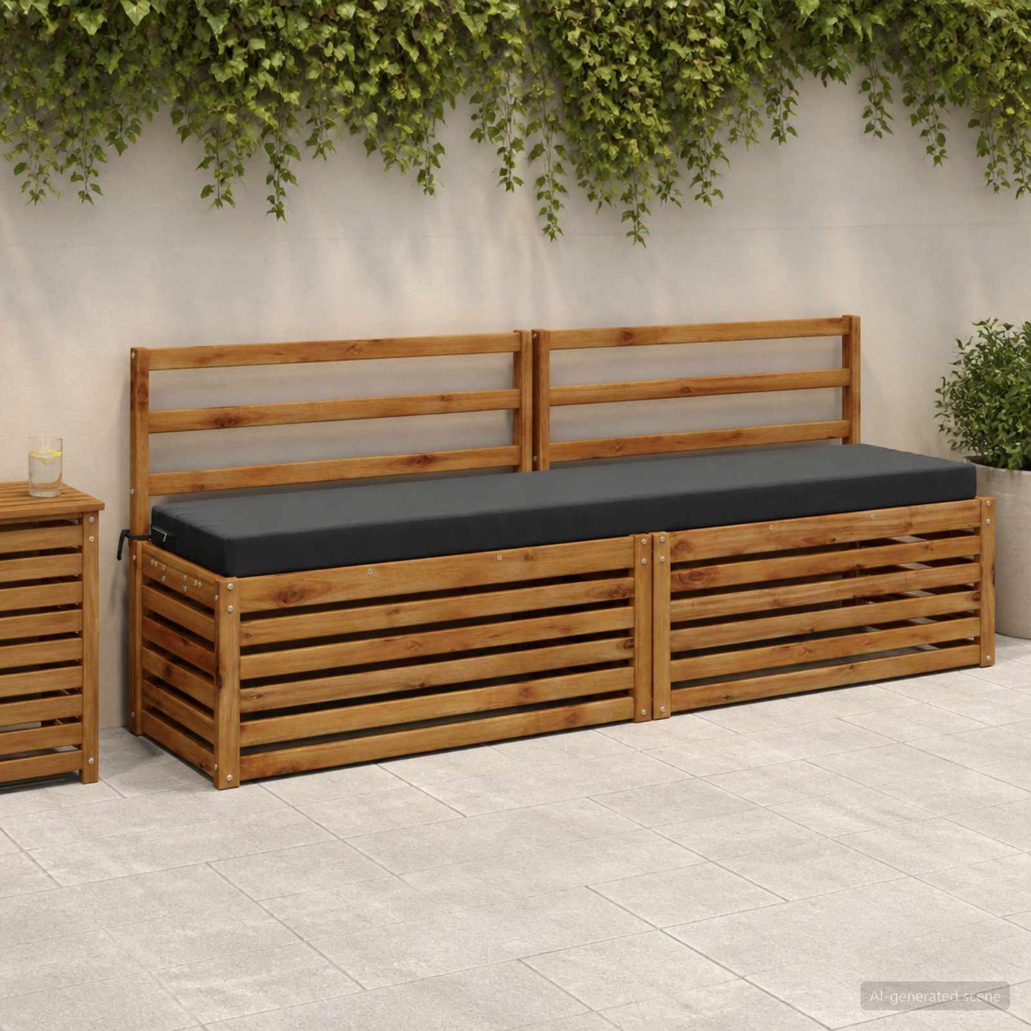 2-Piece Bench Cushions SOEST 2 pcs 100% Polyester Anthracite