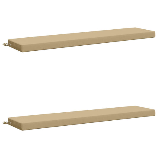 2-Piece Bench Cushions SOEST 2 pcs 100% Polyester Beige