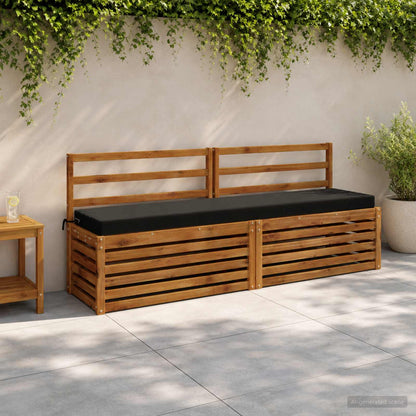 2-Piece Bench Cushions SOEST 2 pcs 100% Polyester Black