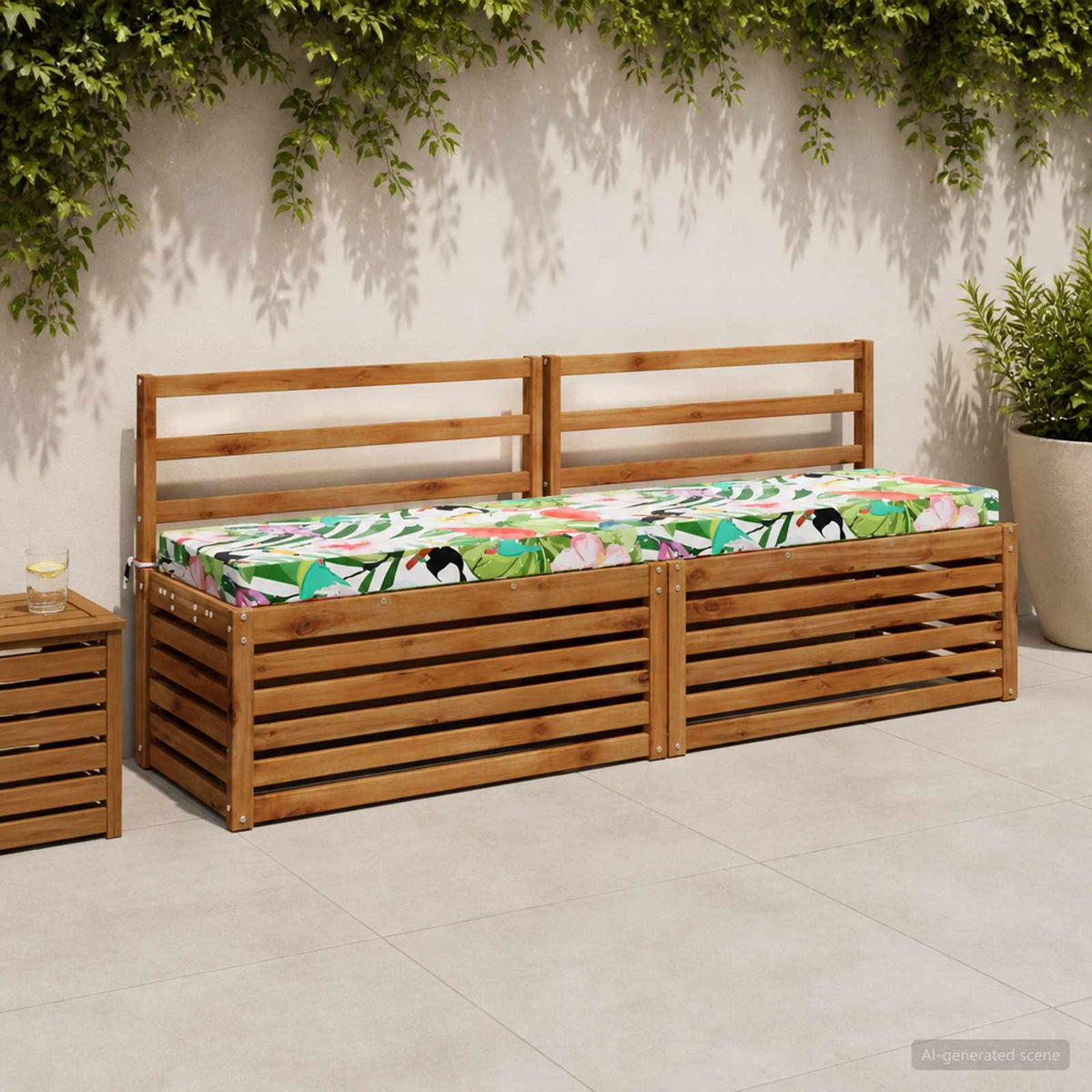 Bench Cushion SOEST 100% Polyester Multicolour 180 x 40 x 8 cm