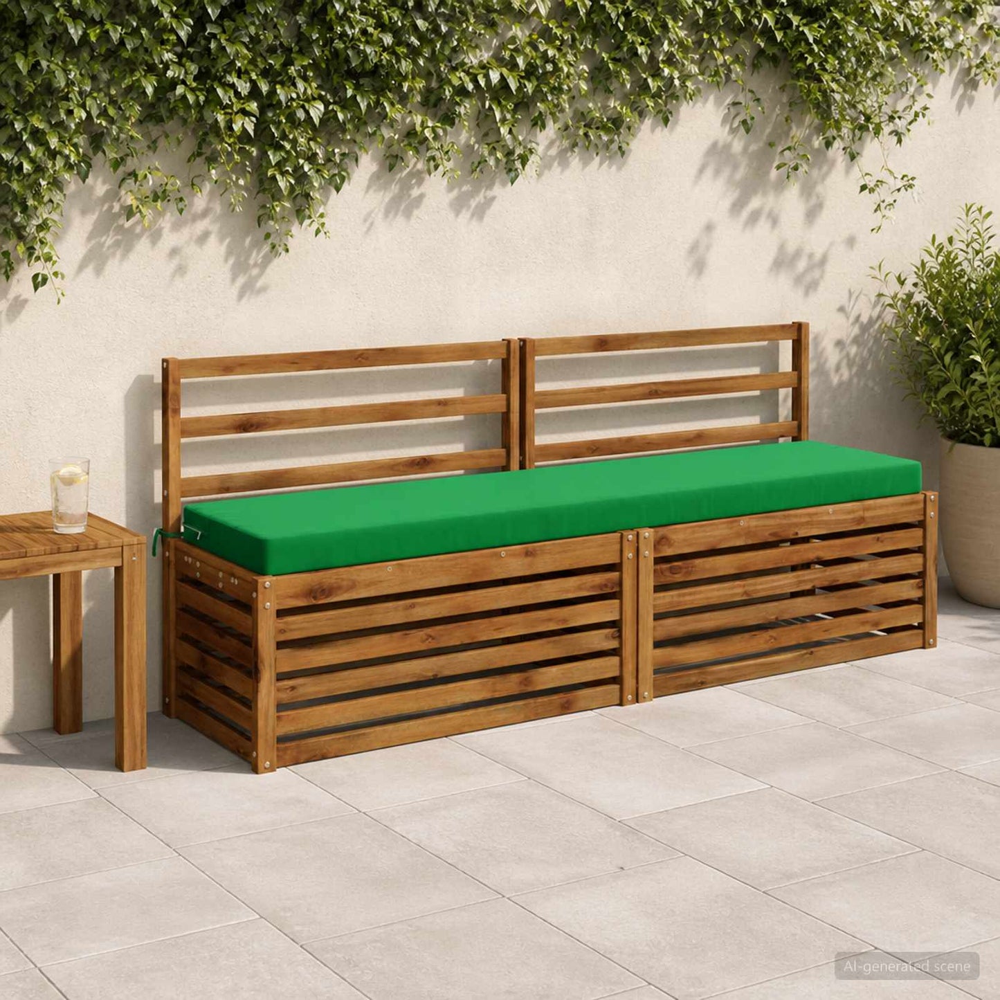 Bench Cushion SOEST 100% Polyester Green 170 x 40 x 8 cm