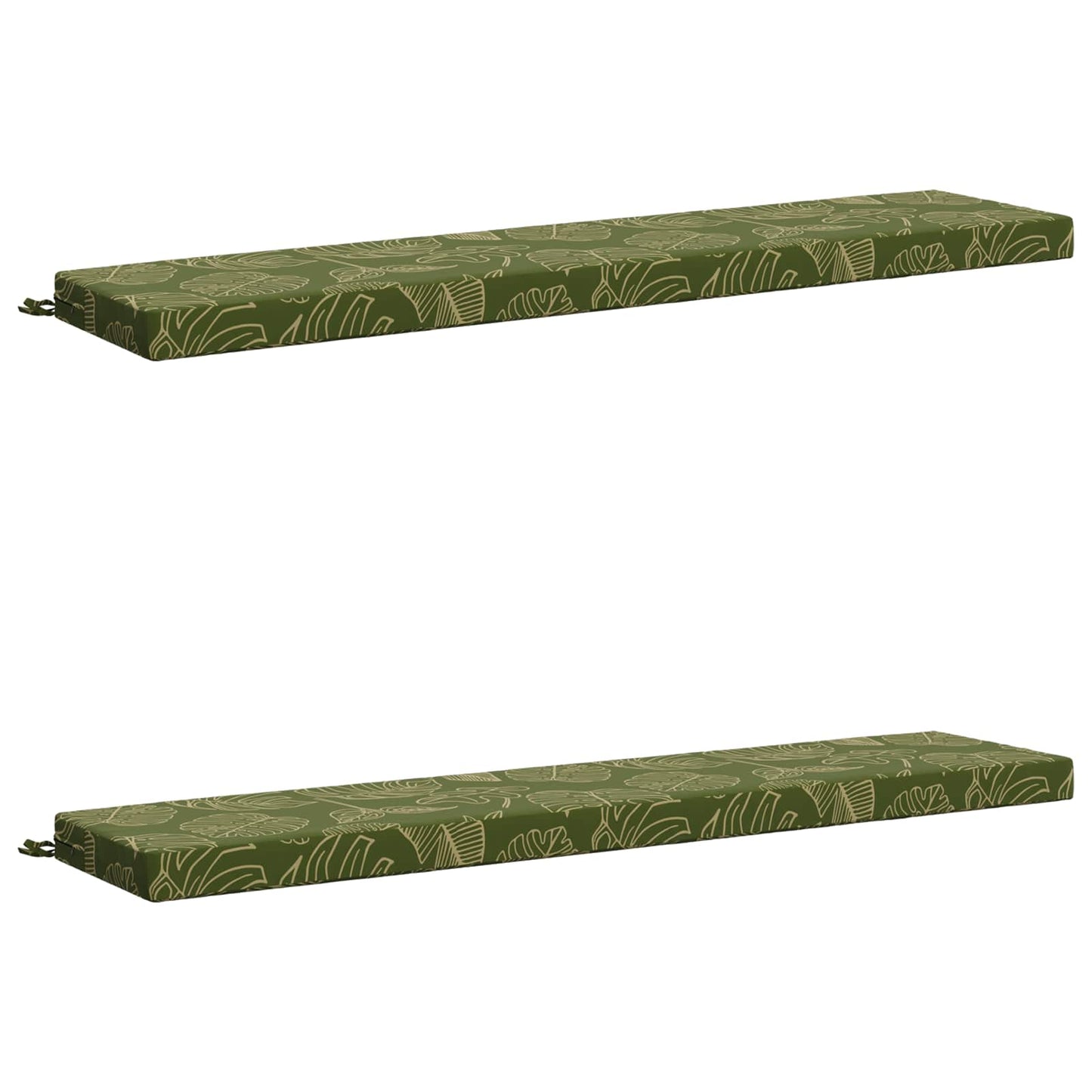 2-Piece Bench Cushions SOEST 2 pcs 100% Polyester Leaf Design