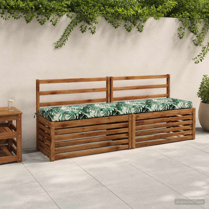 Bench Cushion SOEST 100% Polyester Leaf Pattern 180 x 40 x 8 cm