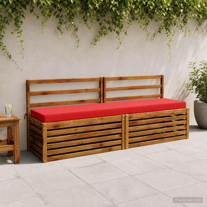2-Piece Bench Cushions SOEST 2 pcs 100% Polyester Red