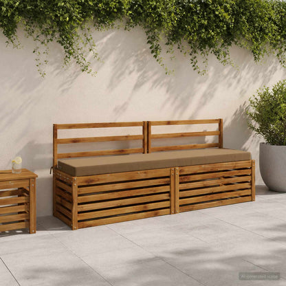 2-Piece Bench Cushions SOEST 2 pcs 100% Polyester Taupe