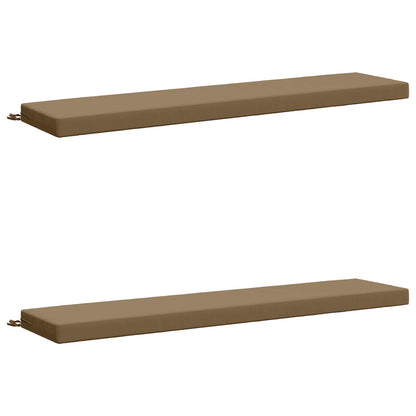 2-Piece Bench Cushions SOEST 2 pcs 100% Polyester Taupe