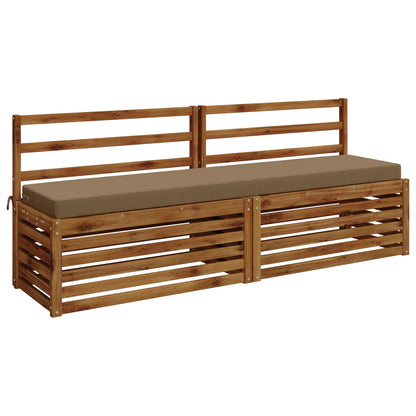 2-Piece Bench Cushions SOEST 2 pcs 100% Polyester Taupe