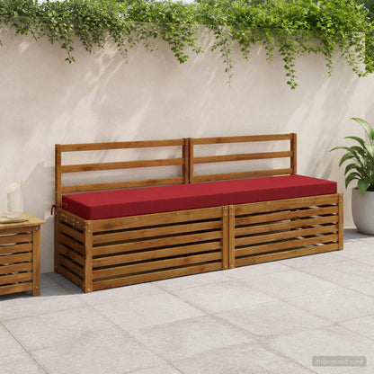 2-Piece Bench Cushions SOEST 2 pcs 100% Polyester Wine Red