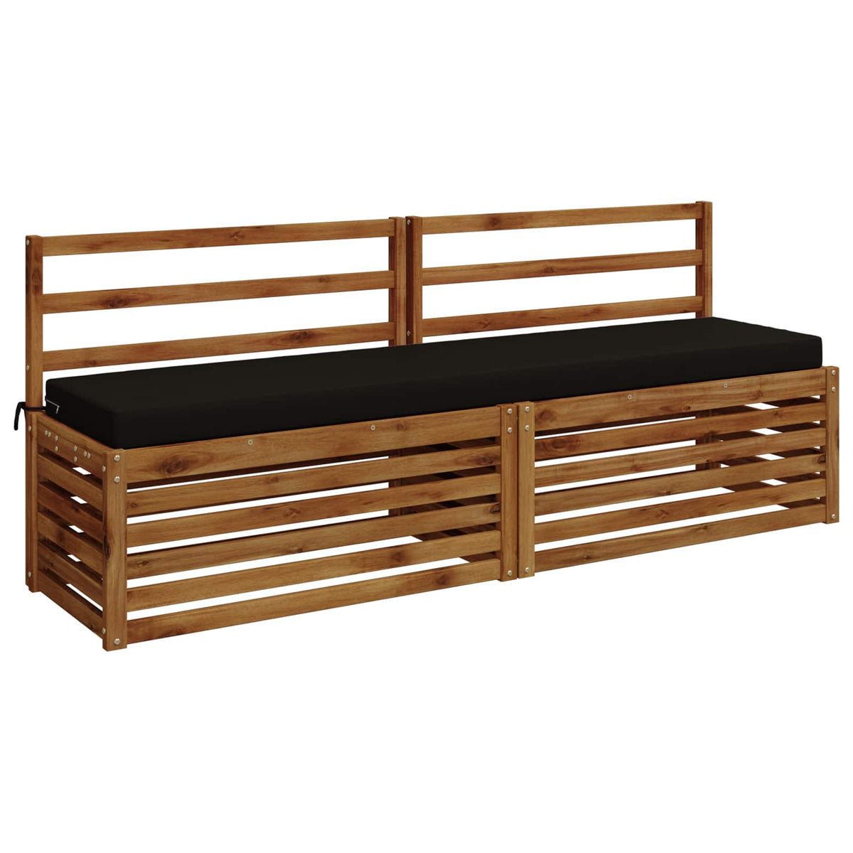 Bench Cushion SOEST 100% Polyester Black 180 x 40 x 8 cm