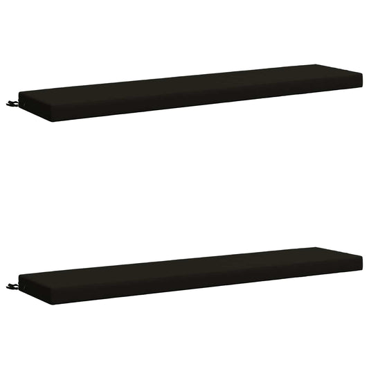 2-Piece Bench Cushions SOEST 2 pcs 100% Polyester Black
