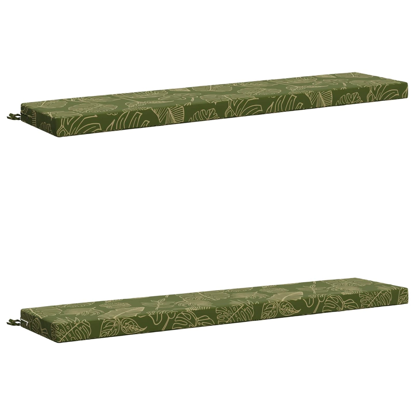 2-Piece Bench Cushions SOEST 2 pcs 100% Polyester Leaf Design