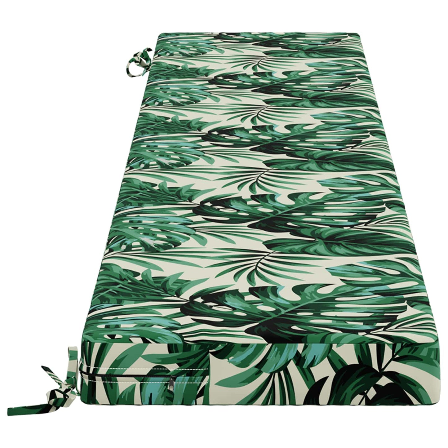 Bench Cushion SOEST 100% Polyester Leaf Pattern 180 x 40 x 8 cm