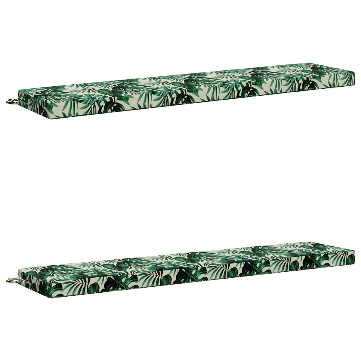 2-Piece Bench Cushions SOEST 2 pcs 100% Polyester Leaf Pattern
