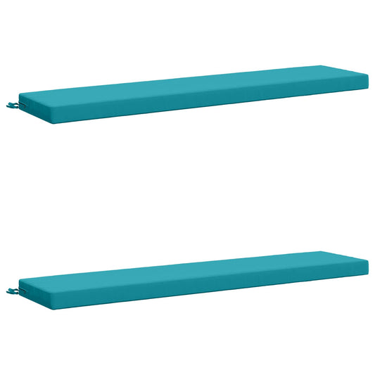 2-Piece Bench Cushions SOEST 2 pcs 100% Polyester Turquoise