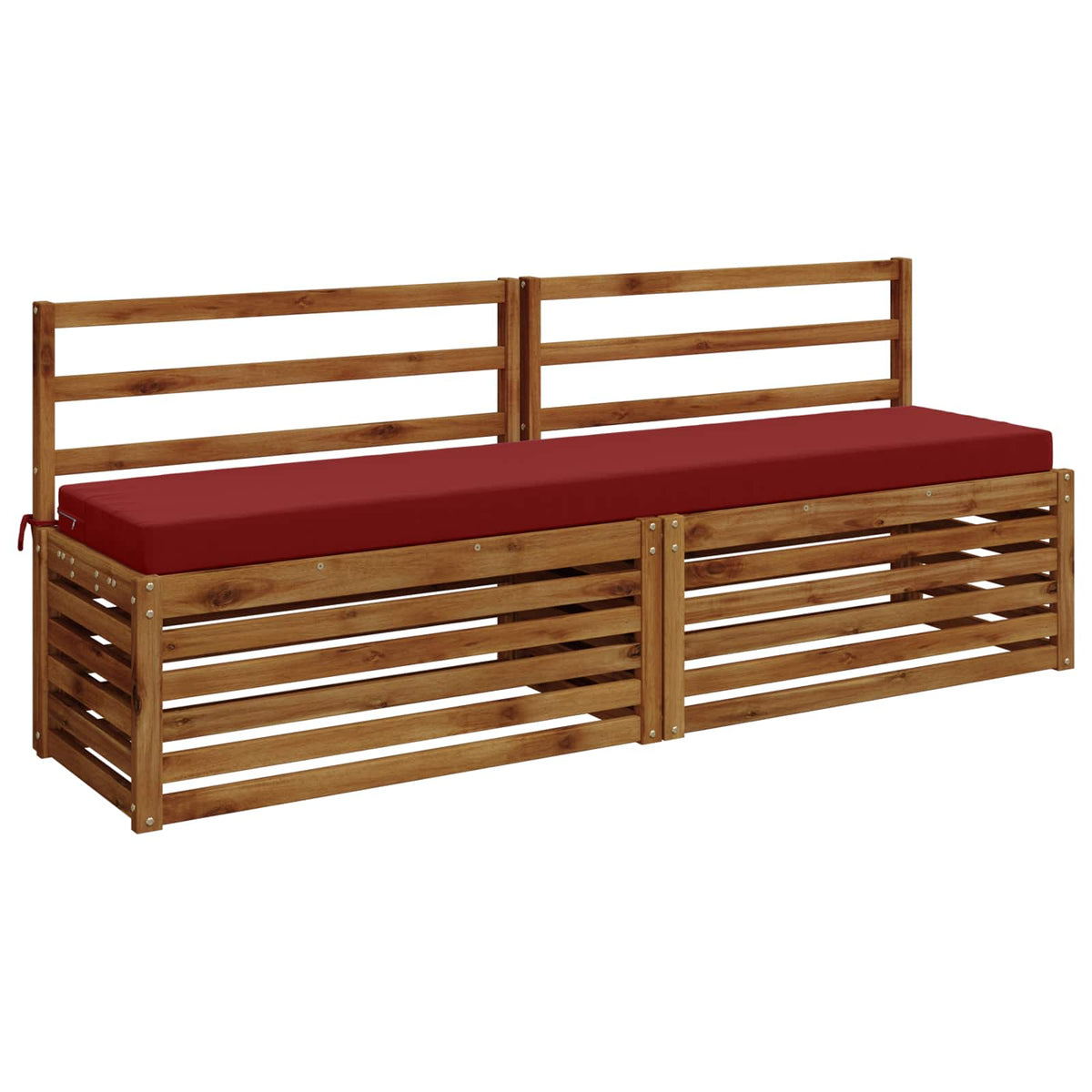 2-Piece Bench Cushions SOEST 2 pcs 100% Polyester Wine Red