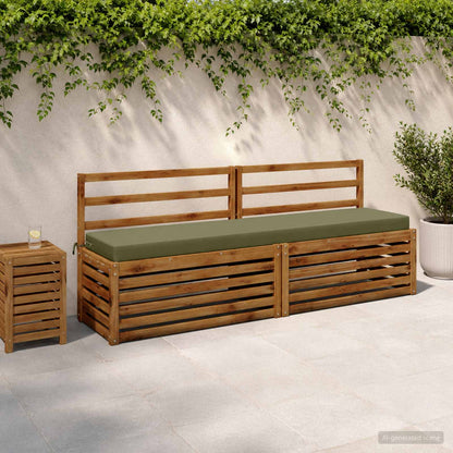 2-Piece Bench Cushions SOEST 2 pcs 100% Polyester Olive Green