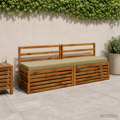 2-Piece Bench Cushions SOEST 2 pcs 100% Polyester Light Green