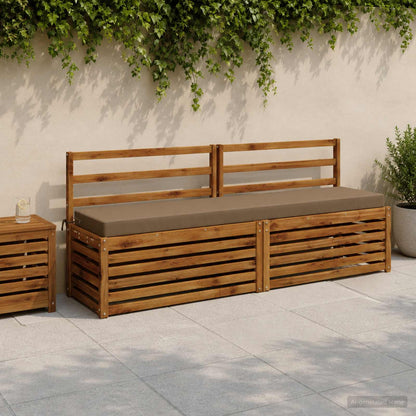 Bench Cushion SOEST 100% Polyester Taupe 200 x 40 x 8 cm