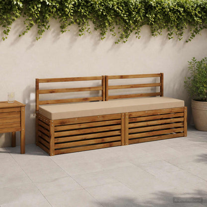 2-Piece Bench Cushions SOEST 2 pcs 100% Polyester Sand