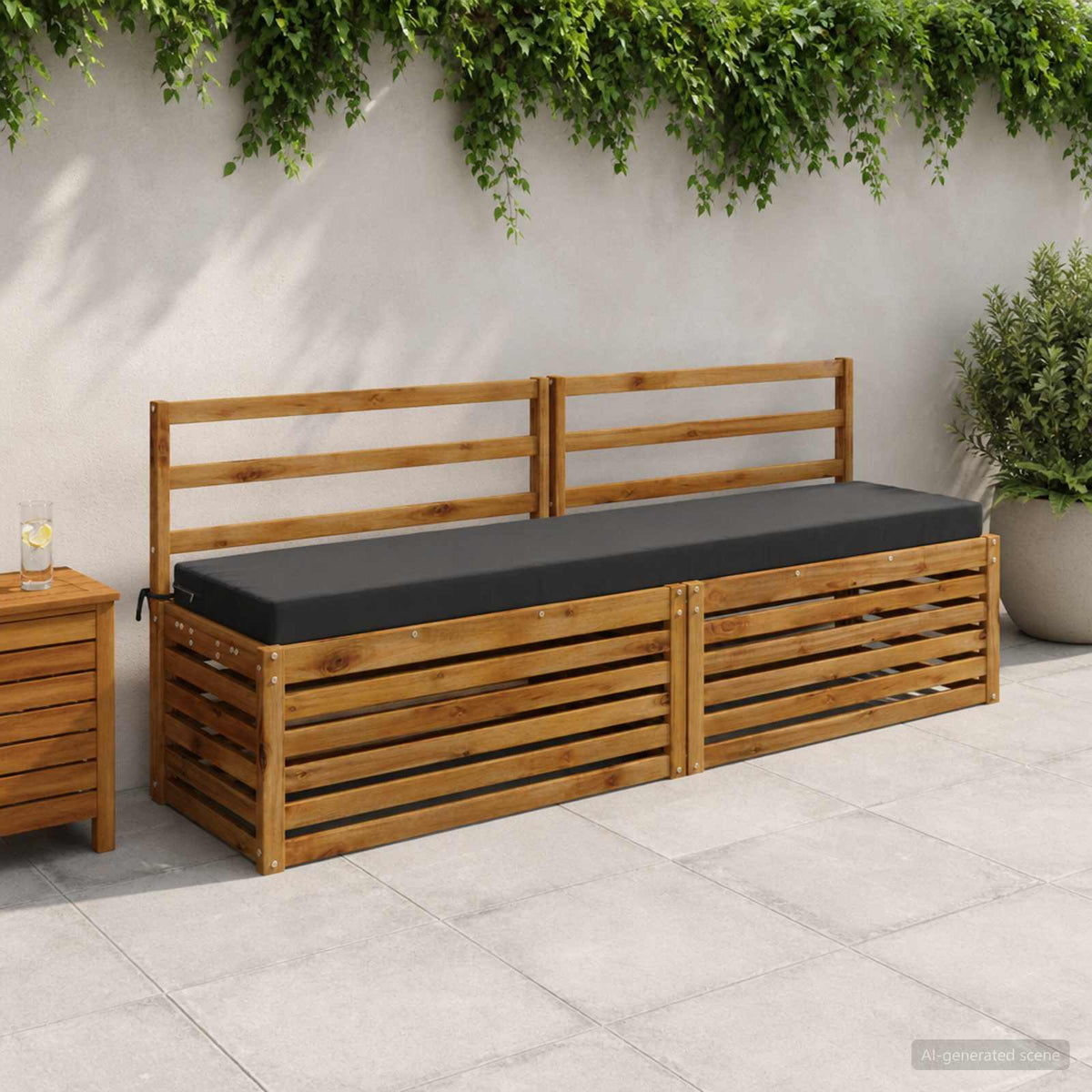 2-Piece Bench Cushions SOEST 2 pcs 100% Polyester Anthracite