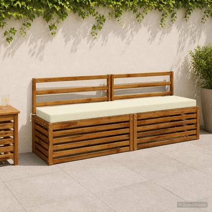 2-Piece Bench Cushions SOEST 2 pcs 100% Polyester Cream