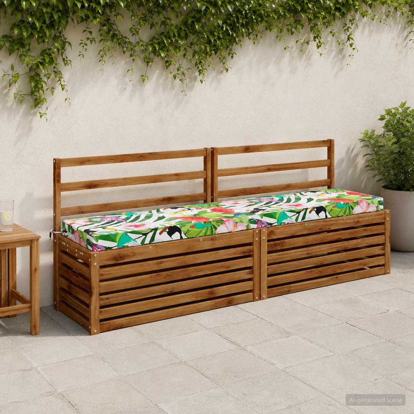 Bench Cushion SOEST 100% Polyester Multicolour 200 x 40 x 8 cm