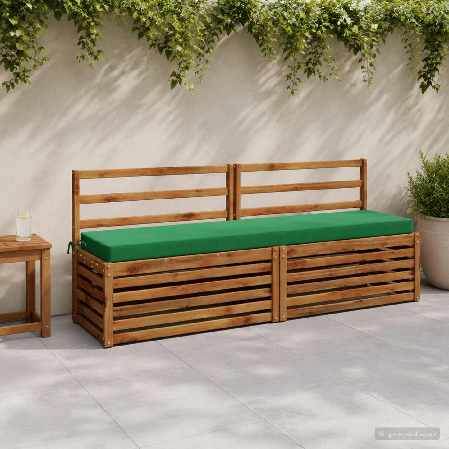2-Piece Bench Cushions SOEST 2 pcs 100% Polyester Green