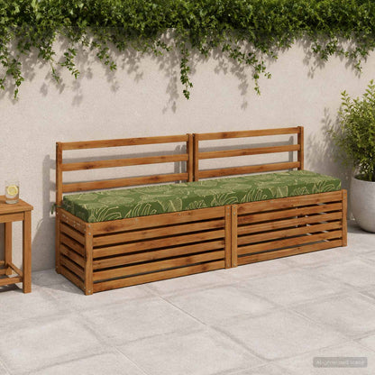 Bench Cushion SOEST 100% Polyester Leaf Design 200 x 40 x 8 cm