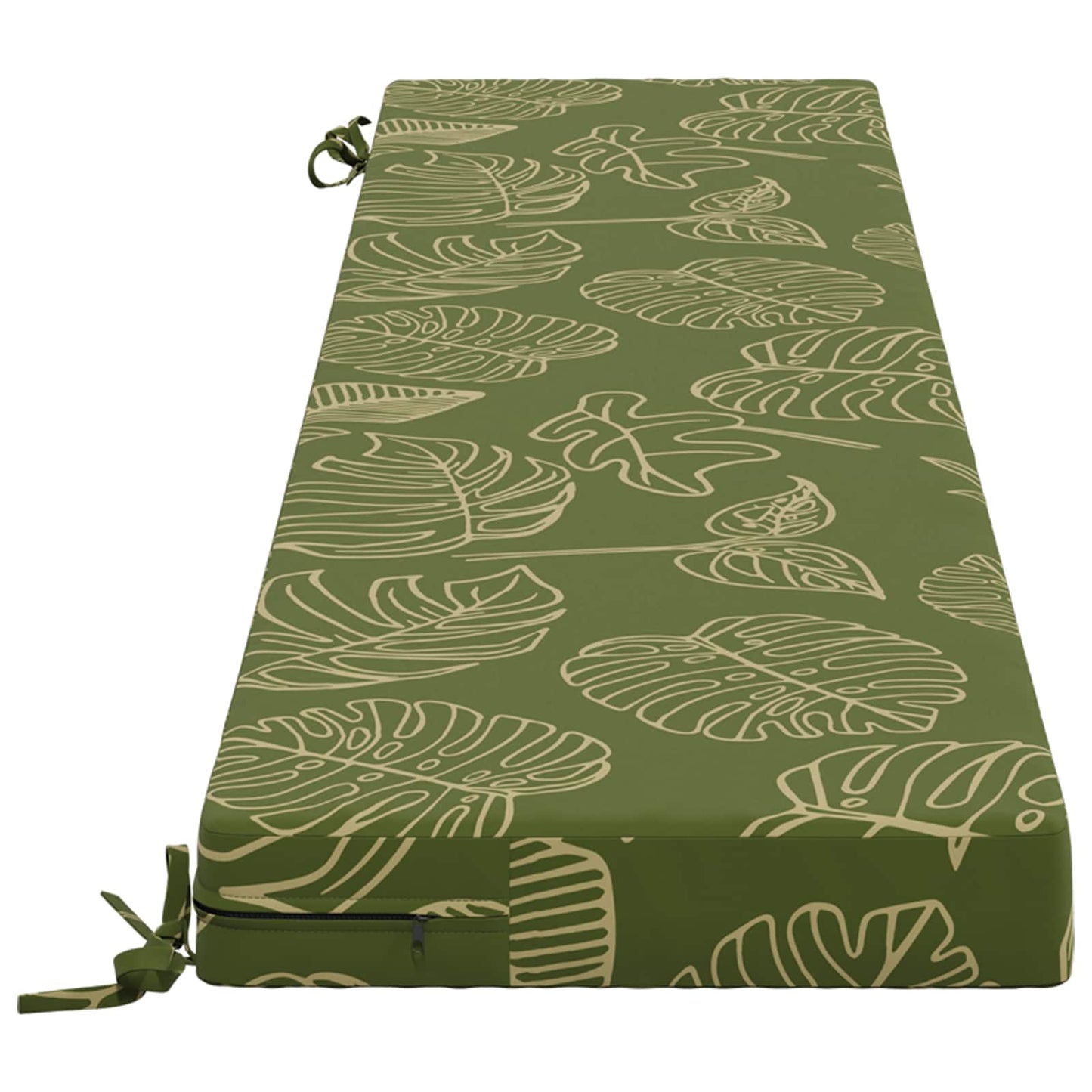 Bench Cushion SOEST 100% Polyester Leaf Design 200 x 40 x 8 cm